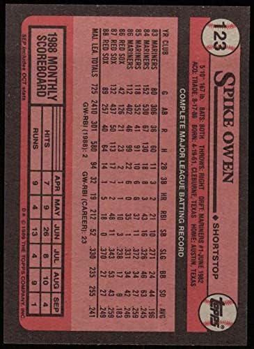 1989 Топпс # 123 Спајк Овен Бостон Ред Сокс НМ/МТ Ред Сокс