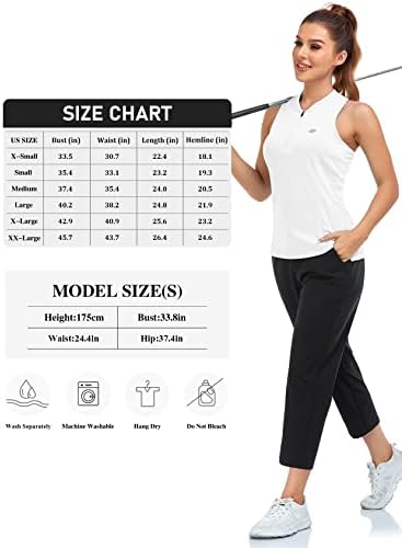 Mofiz Women'sенски без ракав голф тениски тениски тренинзи за тренингот на тренингот со врвови на маицата со сув спорт со четвртина патент