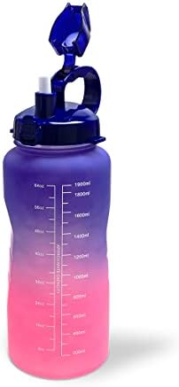 Маним Половина галон/ 64oz Мотивационо шише со вода со временски маркер и отстранлива слама | Гимназија и спорт големо воден бокал