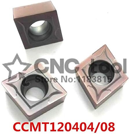 FINCOS 10PCS CCMT120404/CCMT120408 Карбид Цпу Инсерти,Цпу Струг Алатка,Се Однесуваат На Нерѓосувачки Челик И Челик Обработка, Вметнете SCLCR/SCKCR -: CCMT120408)