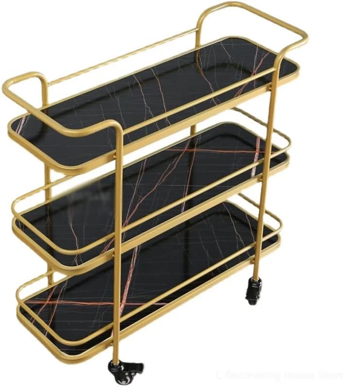 ZLXDP повеќеслојна кујна количка за складирање количка за складирање решетката за складирање во три нивоа количка дома