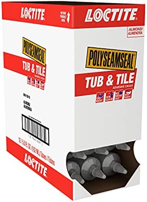 Loctite Polyseamseal Када &засилувач; Плочка Лепило Caulk Бадем, 5.5 Fl Oz, Стискаш Цевка