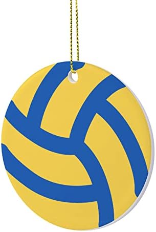 Божиќни украси топка спортски керамички украс за домашна канцеларија Божиќна рунда виси занаетчиски занаети за украсување на новогодишни