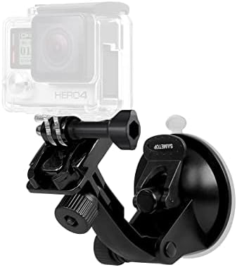 Sametop вшмукување чаша монтирање компатибилно со GoPro Hero 11, 10, 9, 8, 7, 6, 5, 4, сесија, 3+, 3, 2, 1, херој, макс, фузија, DJI Osmo акциони камери; Совршен за шофершајбната и прозорецот на