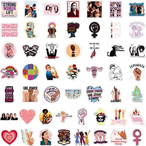 Феминистички налепници 50 парчиња женски либери еднакви права за жени девојки налепници за моќ Либерален феминизам налепници на феминизам