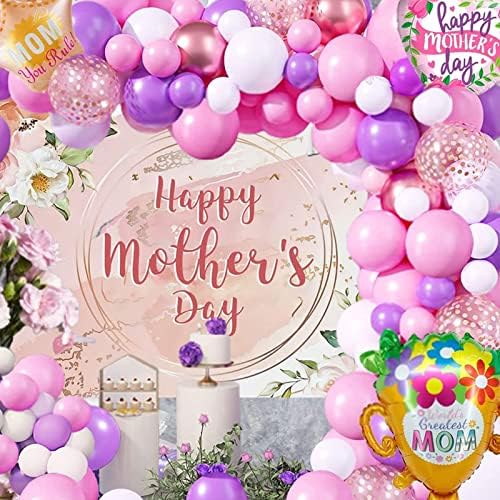 Позадина На денот на мајката Јел 10х8фт Среќен Ден На Мајката Позадина Акварел Цвет Позадина Ден На Мајката Забава Декорација Банер