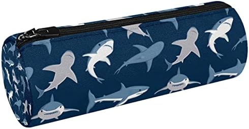 Сини ајкули шема морнарица позадина молив случај Студентска канцелариска торбичка торбичка патент пенкало торба козметика торба