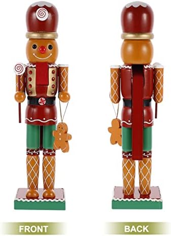 Божиќни оревици војници Декорација на кукли: 35 см стои на оревчеста дрвена ѓумбир маж кукла Божиќ