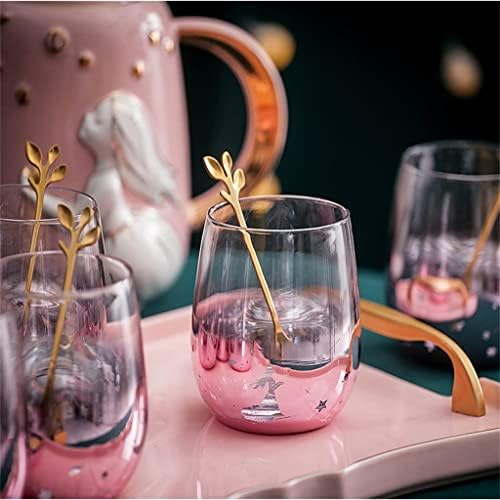 Вода за домаќинства постави вода чаша стаклена котел розова дневна соба чај чај чаша чај со висока температура ладна котел чајник чајници