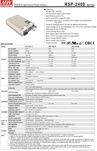 MW значи добро RSP-2400-24 24V 100A 2400W единечен излез со PFC функција за напојување