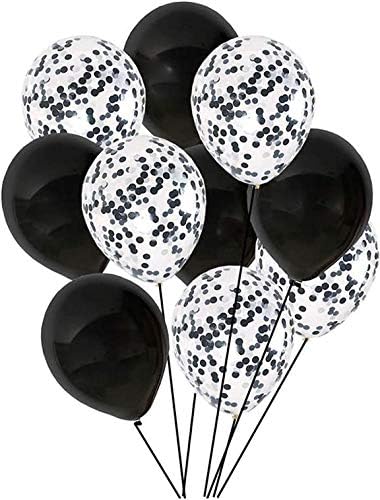 21 -ви роденденски украси за забави, црни 21 број балони за материјали за роденденска забава, декорации за годишнини од настани и слатка 21 забава, 21 -годишнина