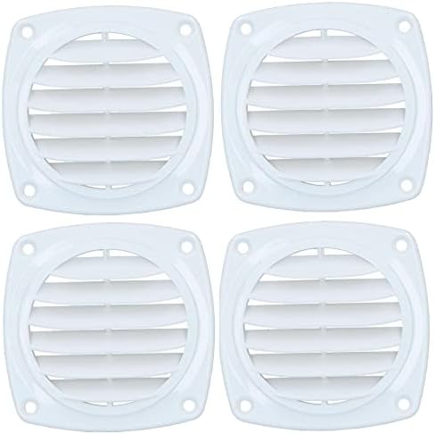 AB Tools 4pk Louvre Air Vent Vent Ventilator Grill 82mm Boat Caravan Motorhome