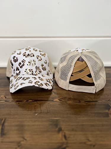 Силва постава дизајнирање на женска капа за конска опашка, женска капа, капа за бејзбол за печатење на леопард, женска западна