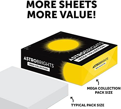 Astrobrights Mega колекција обоена хартија, светло црвена, 1250 листови, 24 lb/89 GSM, 8,5 x 11 - повеќе листови!