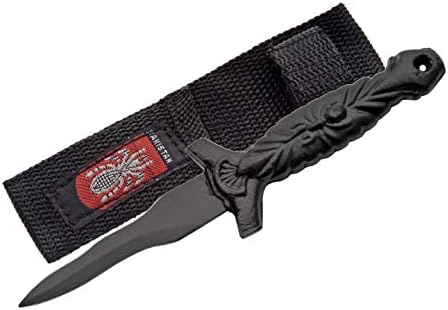 SZCO Обезбедува 5 1/2 Мали Сите Црни Пајакот Нож Со Обвивка