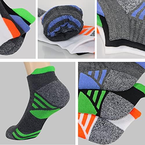 Фондација 6 пакуваат машки глуждови атлетски чорапи со ниско сечење за дишење на табулаторот со перничиња
