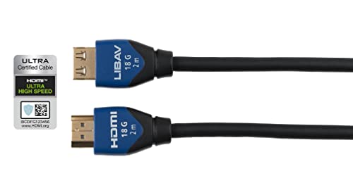 Либерти Хало 18г Серија HDMI со Голема Брзина со Ethernet Кабли Поддржува 4K60 4: 4: 4, eARC, Сите НИВОА HDCP 15 Метар