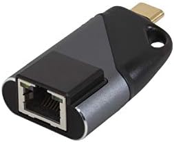 Realm USB-C до адаптер за патувања во Етернет, 1Gbps RJ45 до USB C адаптер, црно