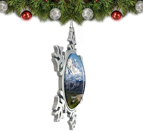 Умсуфа Денали планина Алјаска САД Божиќна украс Декорација на дрво кристален метален сувенир подарок