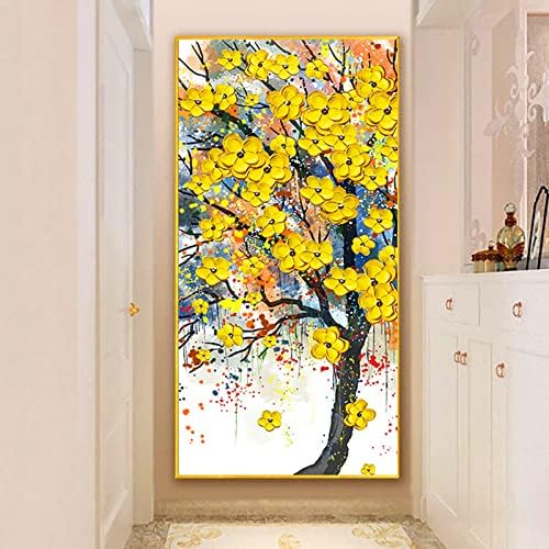 Instarry 5d Diamond Painting Full вежба богато дрво ригистони везење дневна соба спална соба wallид декор 47.2x23,6 инчи