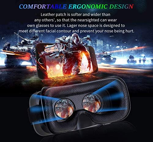 VR SHINECON 3d VR Слушалки Виртуелна Реалност Очила-3d Vr Очила Слушалки За Видео Филмови&засилувач; Игри Компатибилен со iPhone И Андроид Паметен Телефон