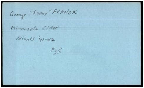 Џорџ Сони Франк Потпиша Индекс Картичка 3х5 Автограм Минесота CFHOF 86800-Мак Намалување Потписи