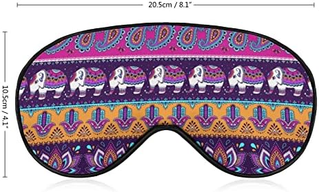 Пајсли Хамса и Индискиот слон маска за очи со прилагодлива лента за мажи и жени ноќно патување за спиење дремки