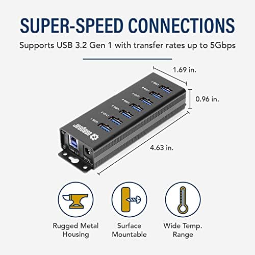 USBGear 7 - ПОРТА USB 3.2 Генерал 1 Полнење И Superspeed Монтажни Податоци Центар