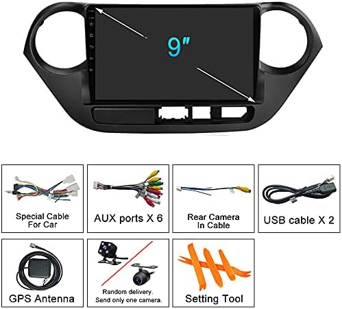 Гојохо Андроид 12.0 2GB RAM МЕМОРИЈА И 32GB ROM 2 Din 9 инчен Екран на Допир Автомобил Игра Радио Мултимедија GPS Навигација Bluetooth WiFi Автомобил Стерео Плеер За Hyundai Grand i10 2014-2017