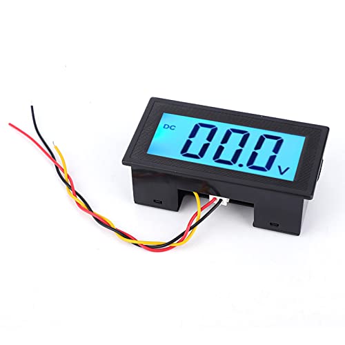 LCD волтметар со сино осветлување Дигитален дисплеј Три мерач на напон на жица за мерење на напон во автомобилски и индустриски