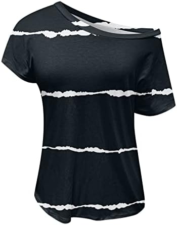 KQC жени мода лето 2022 година Raglan ракав за обична маица за печатење врвови блуза