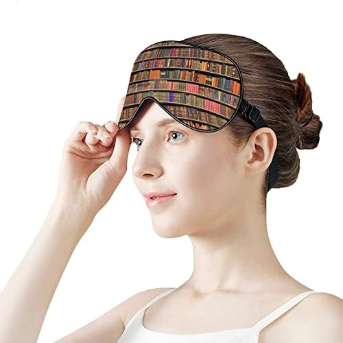 Книги за книги за книги Смешна спиење маска за очи меко слепило око со прилагодлива лента за ноќни очила за мажи за жени