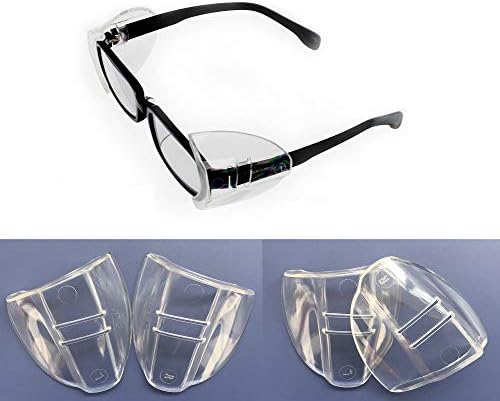 Безбедносни очила странични штитови, Fateam 2 пара Универзална безбедност чисти флексибилни странични штитови, лизгање на страничните