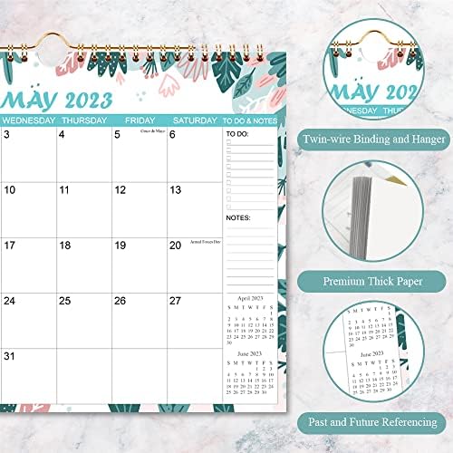 2023-2024 Календар - Календарот на wallидовите работи од мај 2023 до јуни 2024 година, 14 месечен календар со сезонски дизајни
