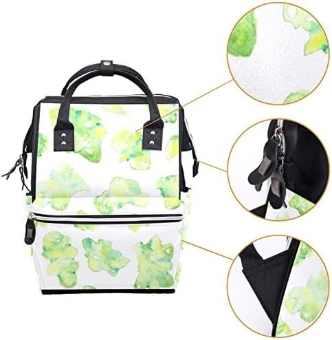 Пакет за патувања во Героткр, торба за пелена, торби за пелена на ранец, апстрактна зелена зеленчук беспрекорна шема