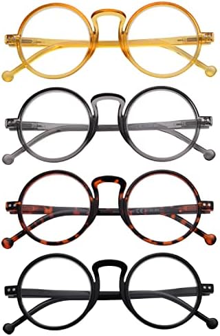 Очила за читање со 4 пакувања за очила за читање ретро читателски очила