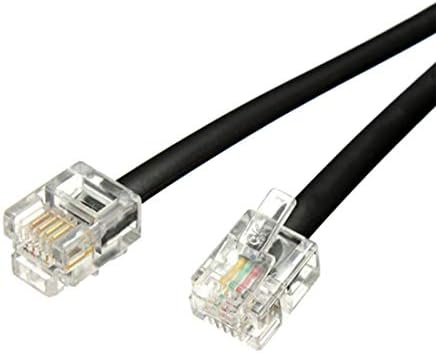 RJ11 33 стапки Долга телефонска линија за телефонска лента Продолжување Модуларен телефонски кабел 6P4C PIN PLUG MALE до машки