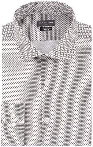 Ван Хаузен мажо фустан кошула флексибилна јака истегнат тенок фит печатење