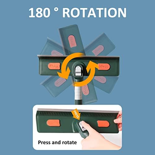 Tnjskcce Прозорец Гумен Мултифункционален Прозорец Почиста Алатка со 57/89 инчен Продолжување Пол Одвојува Микрофибер Чистач Флексибилни