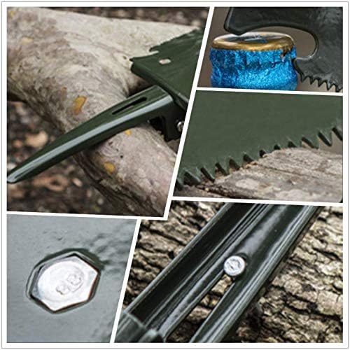 Mastiff Gears ® Дрвена рачка преклопна опстанок лопата w/избор - алатка за вметнување воен стил на јаглерод челик за надвор од патот, кампување,
