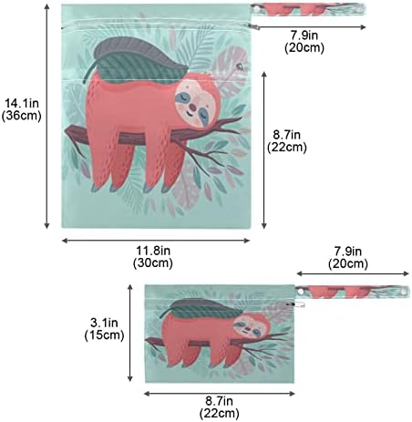 Кигаи 2 ПАРЧИЊА Водоотпорни Влажни Кеси Мрзливост Што Се Перат Еднократно Патување Влажни Суви Кеси Со Два Патенти За Платнени Пелени Костими За Капење Валкана Обл