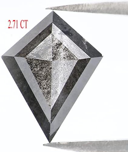 Природна лабава змеј сол и бибер дијамант црна сива боја 2.71 КТ 12,05 мм змеј во форма на змеј се намали дијамант KDL2121