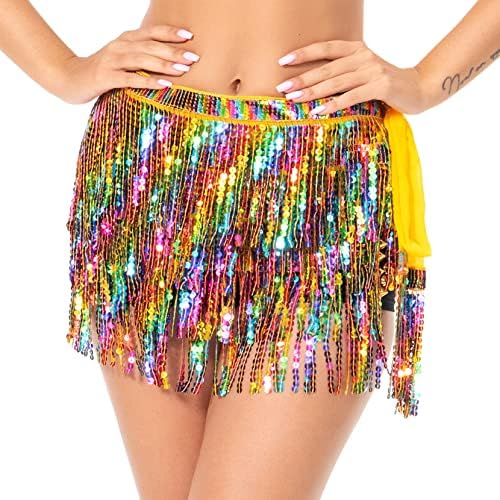 Shinsto Women Women Belly Dance Scirt Sequins Squirt Sparkly Belly Chip Chip Rave Party Dance Dance Costume