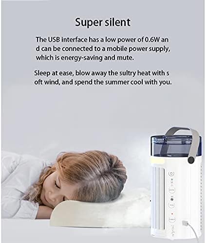 Преносен вентилатор за климатик, овлажнител ладилник за воздух, 3 Брзина тивок вентилатор за лична употреба во кампување за домашни канцеларии за мали простории