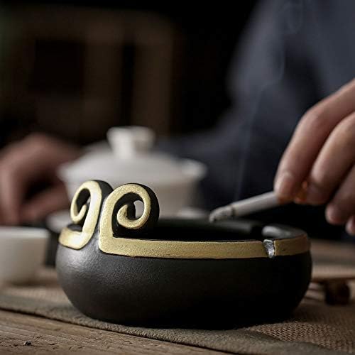 Yuanflq Ashtray за плевел кинески ретро иновативен керамички пепелник, едноставен и стилски, погоден за семејство, хотел, ресторан, затворен, на отворено, украсни занаети,