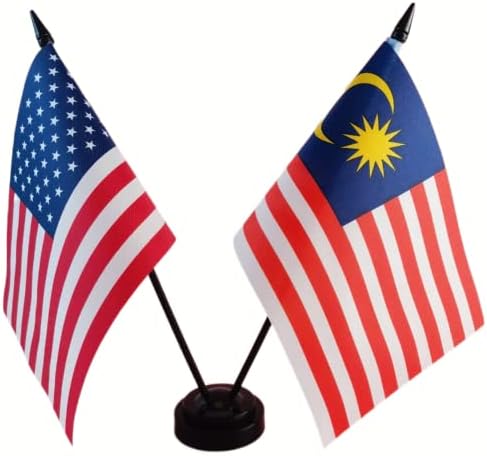 Сад Американски &засилувач; Малезија Пријателство Табела Знаме Дисплеј, Американски &засилувач; Малезија Биро Знаме, Американски &засилувач; Малезија Близнак Маса