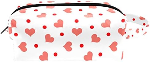 Водоотпорен Шминка Торба, Шминка Торбичка, Патување Козметички Организатор За Жени И Девојки, Розова Црвена Срцето Гроздобер Вљубените