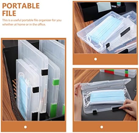 Папки за датотеки со џебни датотеки со Nuobesty 2PCS Clear A4 File Box Protable Project Case Case Plastic Daster Organizer Desk File Container