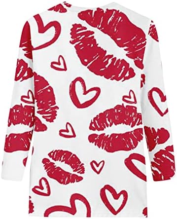 Jjhaevdy женски loveубов срце дуксер за срце, printубовно срце писмо печати џемпер графички графички долги ракави, обични врвови на врвови, пулвер