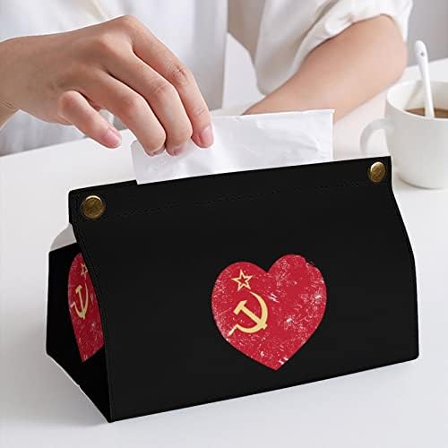 Комунизмот Советскиот Сојуз Ретро Знаме Кутија За Ткиво Покритие Стп Држач За Кожна Кутија За Ткиво Правоаголен Организатор На Хартија